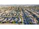Wide aerial view of neighborhood and surrounding landscape at 1304 Fantastic Ct, North Las Vegas, NV 89081