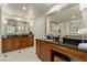 This bathroom has double sinks, vanity area, and lots of counter space at 135 E Harmon Ave # 2702, Las Vegas, NV 89109