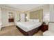 This stylish bedroom features a king bed, and ensuite bath at 135 E Harmon Ave # 2702, Las Vegas, NV 89109