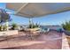 A furnished rooftop deck includes dining and lounge areas with city views at 150 Las Vegas Blvd # 1716, Las Vegas, NV 89101