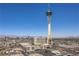 Expansive aerial view showcases The Strat Hotel and Casino and surrounding cityscape at 200 W Sahara Ave # 2210, Las Vegas, NV 89102
