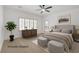 This staged bedroom boasts a tranquil ambiance with neutral tones and stylish modern decor at 2149 Kelsey Creek Ct, Henderson, NV 89044