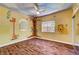Bright bedroom featuring unique animal-themed wall paintings and stylish wood floors at 229 N Buteo Woods Ln, Las Vegas, NV 89144