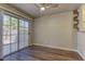 Bright dining area with sliding glass doors to the yard and wood-look flooring at 278 Star Cluster Cir, Las Vegas, NV 89145