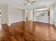 Spacious living room featuring hardwood floors and a ceiling fan at 3053 Monroe Park Rd, Henderson, NV 89052