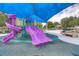 Colorful playground with slides and climbing structures under a blue canopy, inviting for Gathering fun at 511 Beaconwood St, Henderson, NV 89052