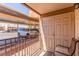 Cozy patio with outside storage and a view of parking for residents and visitors at 5301 River Glen Dr # 205, Las Vegas, NV 89103