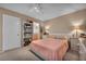 Well-lit bedroom with connecting bathroom provides comfortable living space at 582 Brompton St, Las Vegas, NV 89178