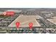 This aerial view highlights the property's location in relation to Desert Oasis High School and neighborhood at 6370 Ava Ridge Ave, Las Vegas, NV 89141