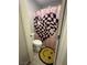 Bathroom showcasing a vanity and playful shower curtain with a smiley face rug at 7636 Bandon Cliffs St, North Las Vegas, NV 89084