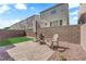 Backyard features a small patch of artificial turf and a stone perimeter at 8072 Haywood Estate, Las Vegas, NV 89113