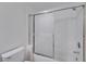 Clean and bright bathroom features a shower with sliding glass doors at 900 Heavenly Hills Ct # 114, Las Vegas, NV 89145