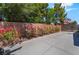 Landscaped backyard featuring red and pink oleanders lining the block wall at 9385 Mohawk St, Las Vegas, NV 89139