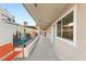 Exterior walkway with a colorful city mural and view to the outdoor seating area at , Las Vegas, NV 89101