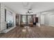 Inviting living room features wood flooring, a fireplace, and comfortable seating at 2821 Moon Cir, Las Vegas, NV 89120