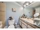 Bathroom with a tub and shower combo, single sink vanity, and tile flooring at 6616 Celeste Ave, Las Vegas, NV 89107