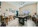 Dining area with vaulted ceilings and a table in view of kitchen at 6616 Celeste Ave, Las Vegas, NV 89107