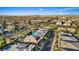 Wide angle neighborhood aerial shot noting local access to the Las Vegas Strip, Durango Casino, and Shelly Berkley Elementary School at 9972 Terrastone Dr, Las Vegas, NV 89148