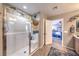 Bright and airy bathroom featuring a glass shower and tile floors at 10961 Winter Rise St, Las Vegas, NV 89141
