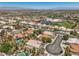 City aerial view showing a neighborhood with community parks, schools, and green spaces at 1145 Glacier Park Ct, Henderson, NV 89052
