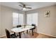 Cozy dining room features a modern table, stylish chairs, and a ceiling fan for added comfort at 1968 Evening Glow Dr, Las Vegas, NV 89134