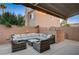 Inviting patio with comfortable seating, perfect for outdoor relaxation and entertaining guests at 1968 Evening Glow Dr, Las Vegas, NV 89134
