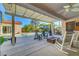 Inviting outdoor patio with pool, lounge chairs and a fire pit at 2150 Maple Heights Ct, Henderson, NV 89052