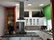 Renovated kitchen with stainless steel appliances, white cabinetry, granite countertops, and decorative backsplash at 3601 Slapton Ave, North Las Vegas, NV 89031