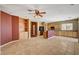 Open living space featuring tile floors and built-in cabinetry at 3609 Blue Pimpernel Ave, North Las Vegas, NV 89081