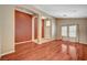 Open living space with wood floors and stylish architectural details at 3609 Blue Pimpernel Ave, North Las Vegas, NV 89081