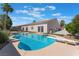 Sparkling pool surrounded by a patio area and lush greenery, perfect for outdoor enjoyment at 4116 Villa Flora St, Las Vegas, NV 89130