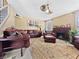 Cozy living room featuring plush leather furniture, a fireplace, and elegant decor at 7952 Lonette Ave, Las Vegas, NV 89147