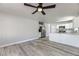 This open concept layout offers sightlines from the kitchen to the dining area and beyond at 1038 Silver Creek Ave, Las Vegas, NV 89183