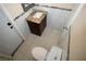 Bathroom featuring granite vanity, toilet, and tile flooring at 1340 Lucky St, Las Vegas, NV 89104
