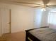 Primary bedroom featuring a ceiling fan, and dual closets at 2471 Old Forge Ln # 105, Las Vegas, NV 89121