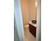 Stylish powder room featuring modern sink, vanity, and decorative mirror at 248 Crystal Rose Ct, Las Vegas, NV 89106