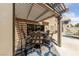 Outdoor seating area with patio furniture, pergola, and view of the pool at 5452 Desert Spring Rd, Las Vegas, NV 89149