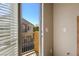 Close up of a balcony door and view of the community pool at 6610 Tumbleweed Ridge Ln # 101, Henderson, NV 89011