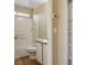 Full bathroom featuring a tub, a shower, a vanity and white cabinets at 6610 Tumbleweed Ridge Ln # 101, Henderson, NV 89011