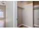 Bright closet offers ample storage space with a wooden floor and easy access to the bedroom at 6610 Tumbleweed Ridge Ln # 101, Henderson, NV 89011