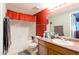 This bathroom has a shower/tub combo and a functional single sink vanity at 7255 W Sunset Rd # 2030, Las Vegas, NV 89113