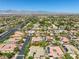 Sweeping aerial view highlighting a vibrant neighborhood with well-maintained homes and lush landscaping at 7286 Mount Kearsarge St, Las Vegas, NV 89131