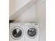 Compact laundry room features modern, front-loading washer and dryer units at 1711 Ember Glow Cir, Las Vegas, NV 89119