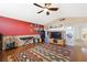 Spacious bedroom with vaulted ceiling, laminate floors, and custom paint at 2229 Armacost Dr, Henderson, NV 89074