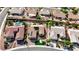 An aerial view of a well-maintained home featuring a private pool and landscaped yard at 2605 Orchid Valley Dr, Las Vegas, NV 89134
