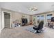 Bonus room with ceiling fan, exterior access, and views of the surrounding landscape at 364 Trentino Alto St, Henderson, NV 89012