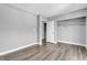 Neutral bedroom featuring hardwood floors and a closet at 6628 Celeste Ave, Las Vegas, NV 89107