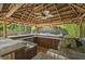 This tiki bar features a sink, built in grill, granite counter, and lots of storage at 7033 Twin Forks Peak St, Las Vegas, NV 89166