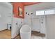 Bright bathroom showcasing a modern stand-alone bathtub and decorative walls at 7909 Canoe Ln, Las Vegas, NV 89145