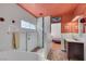 Beautiful bathroom with a modern walk-in shower, bathtub, and stylish sink at 7909 Canoe Ln, Las Vegas, NV 89145